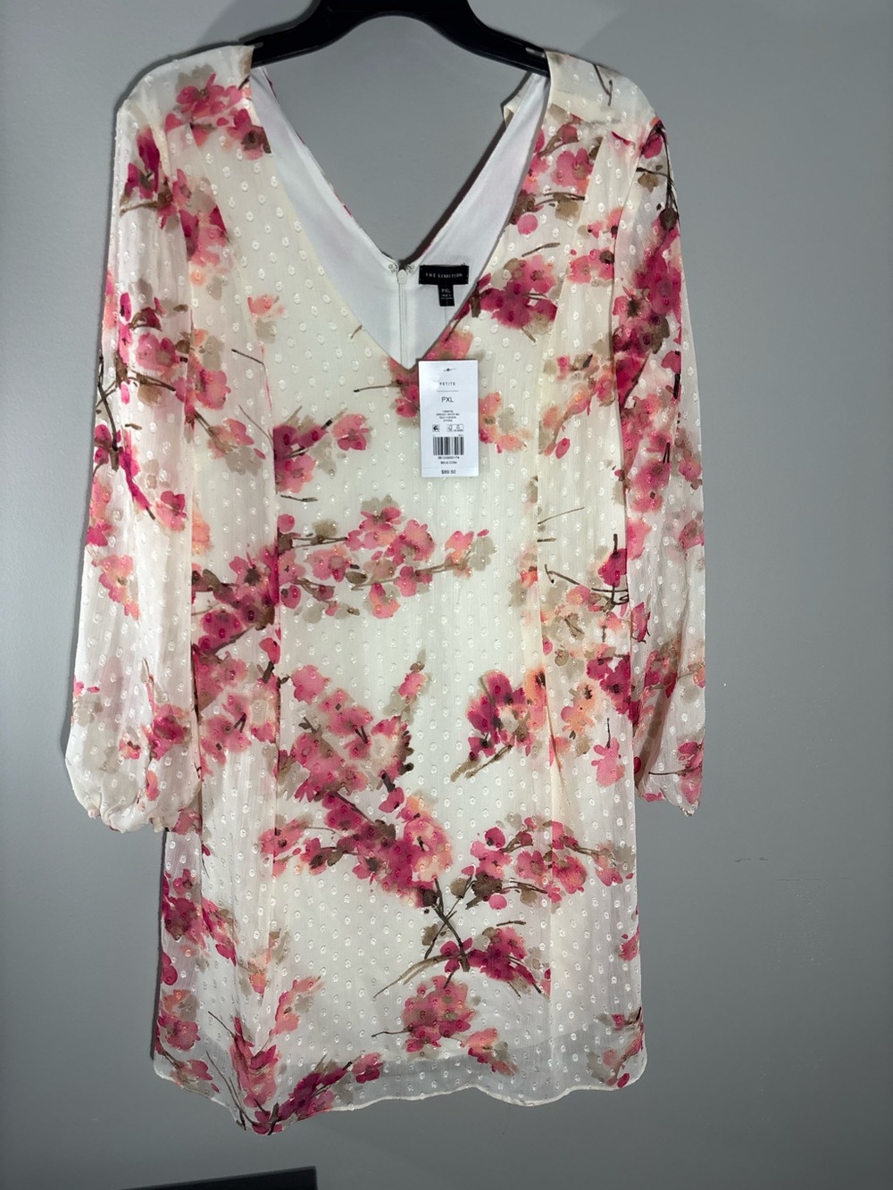 NWT The Limited Petite PXL Floral Swiss Dot Tunic Top